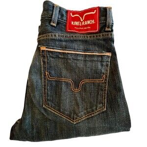Kimes Ranch Jeans Mens 30x36 Roger Mid Low Rise Slim Bootcut